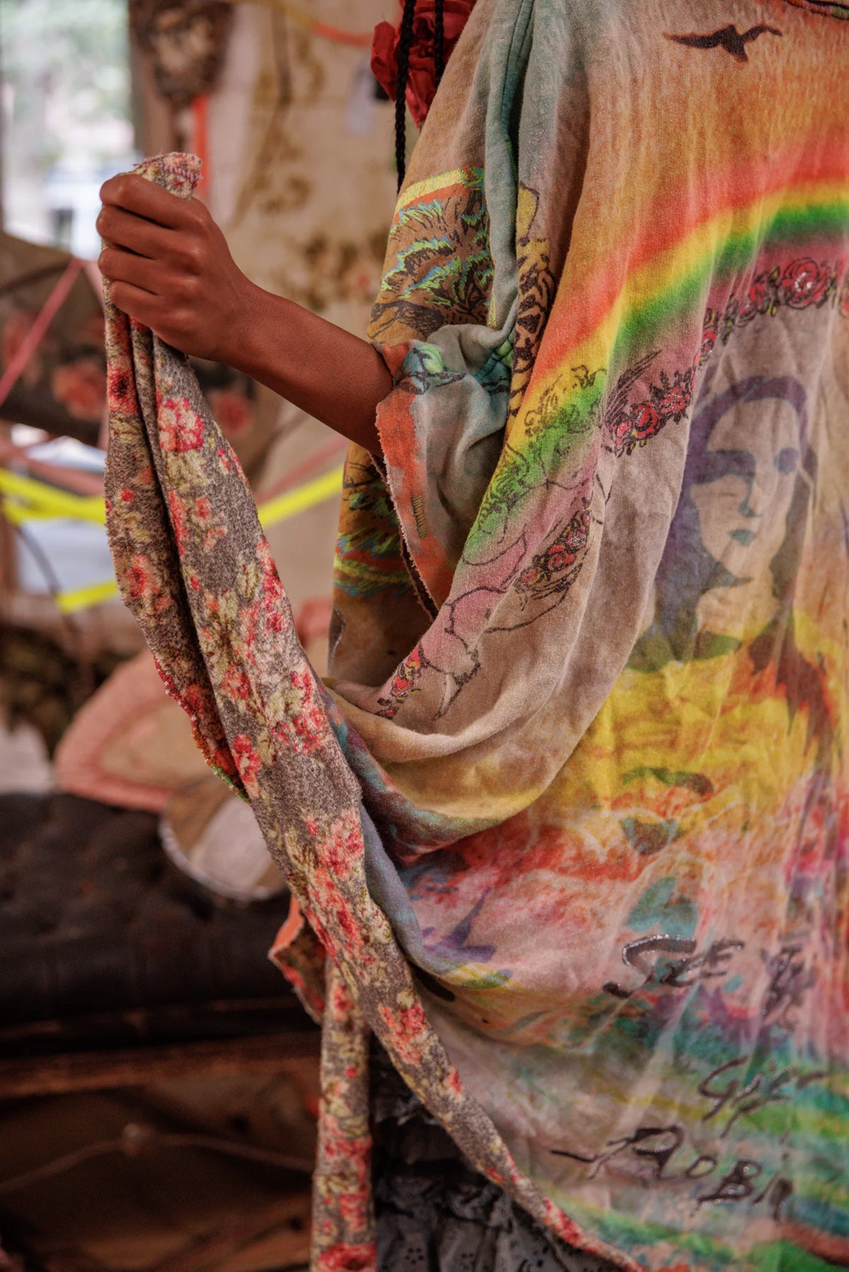 Regenbogen Herz Poncho Keine 