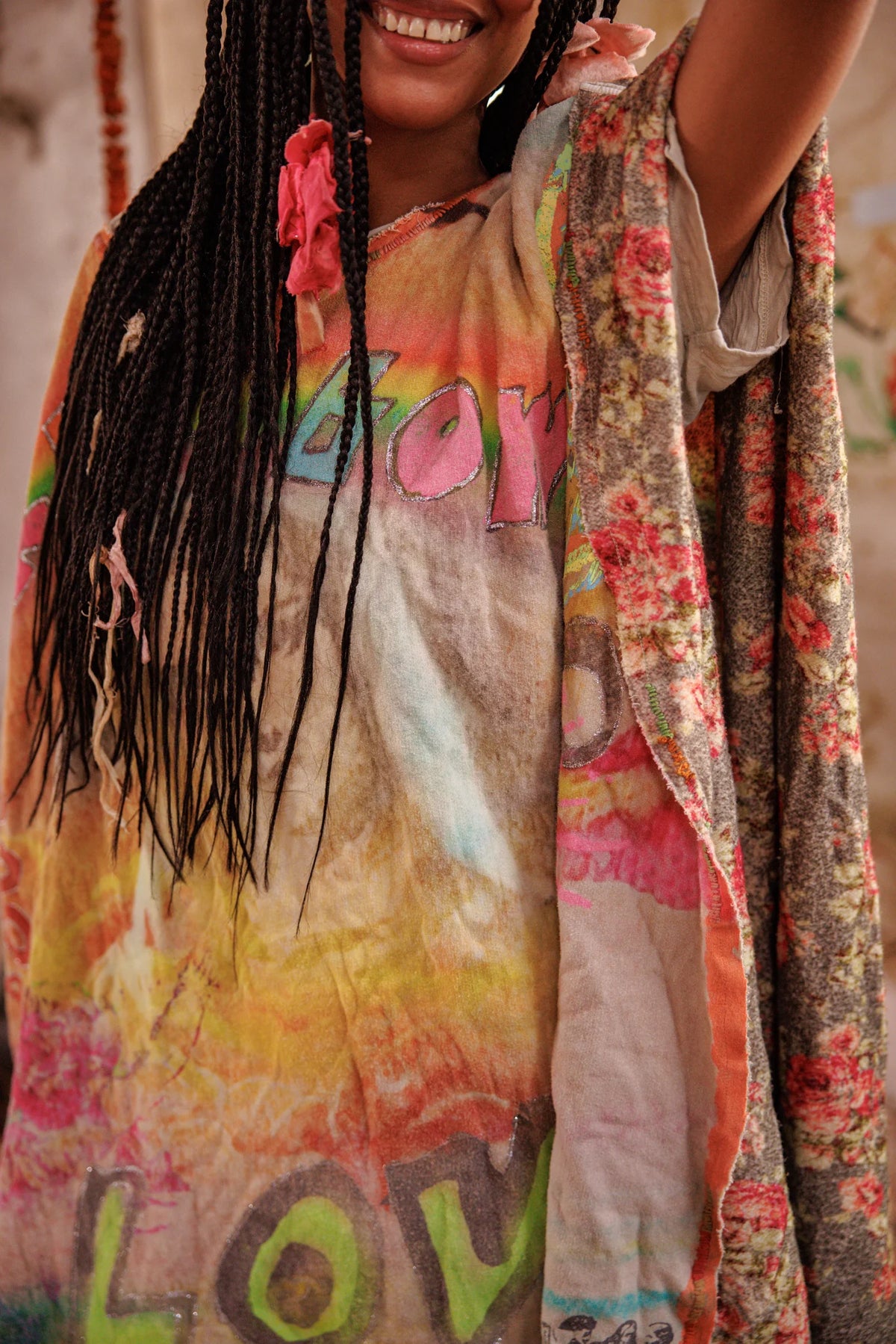 Regenbogen Herz Poncho Keine 