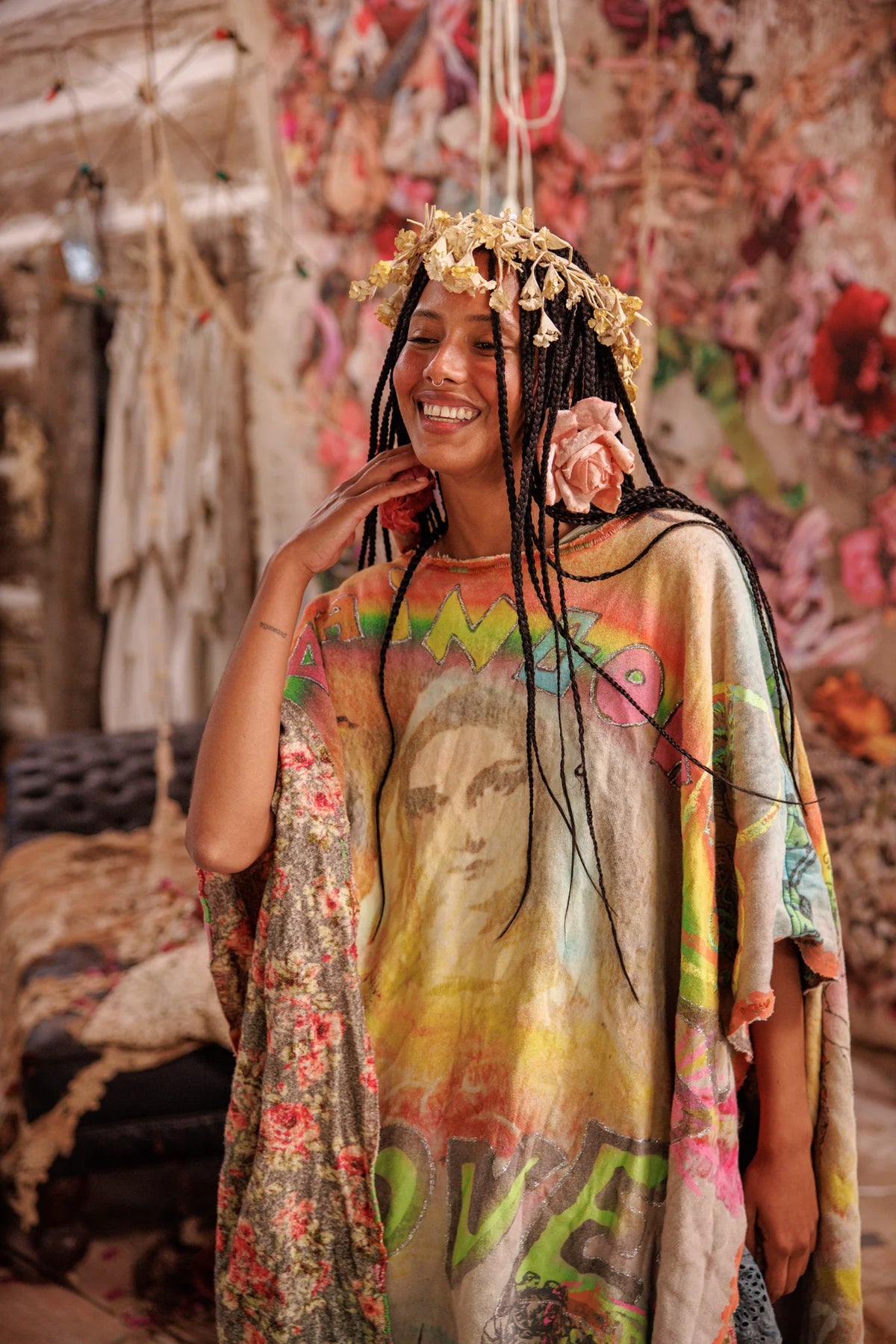 Regenbogen Herz Poncho Keine 