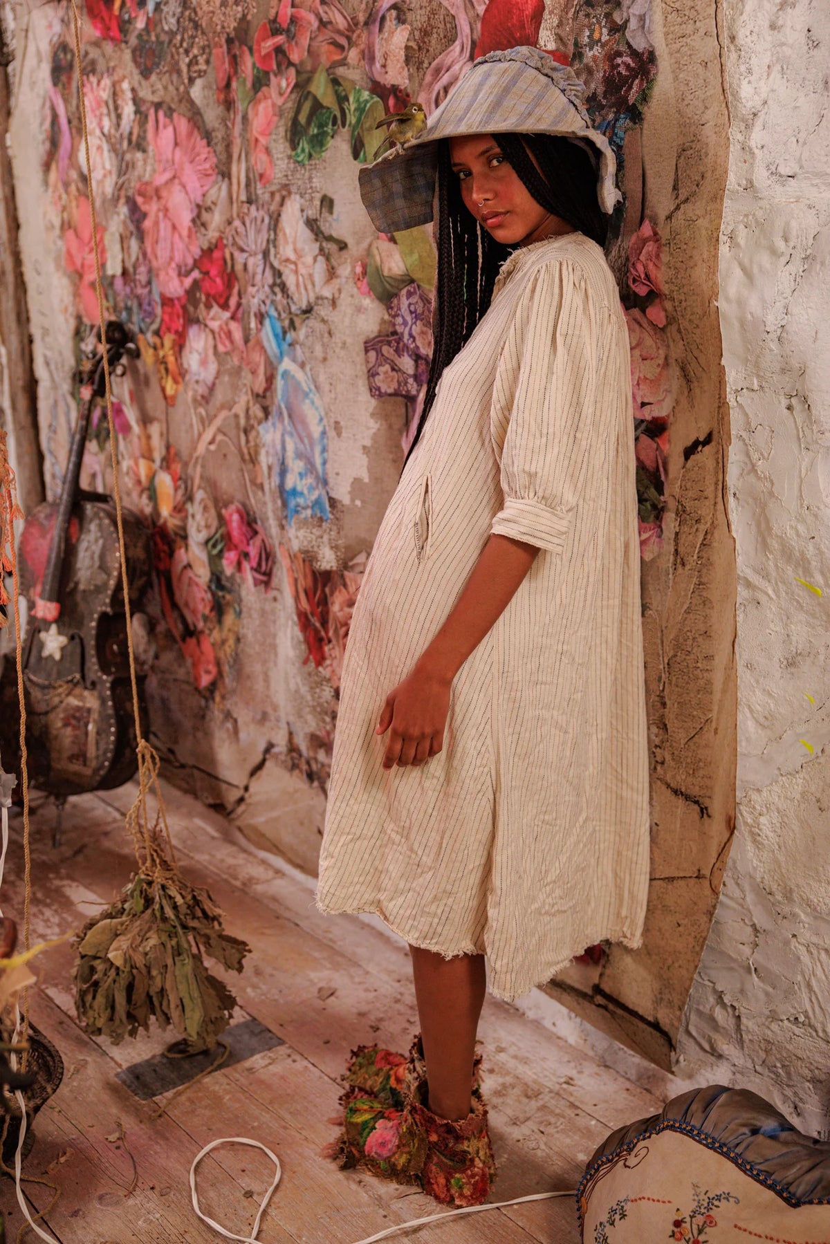 Gewebtes Bibby-Kleid 