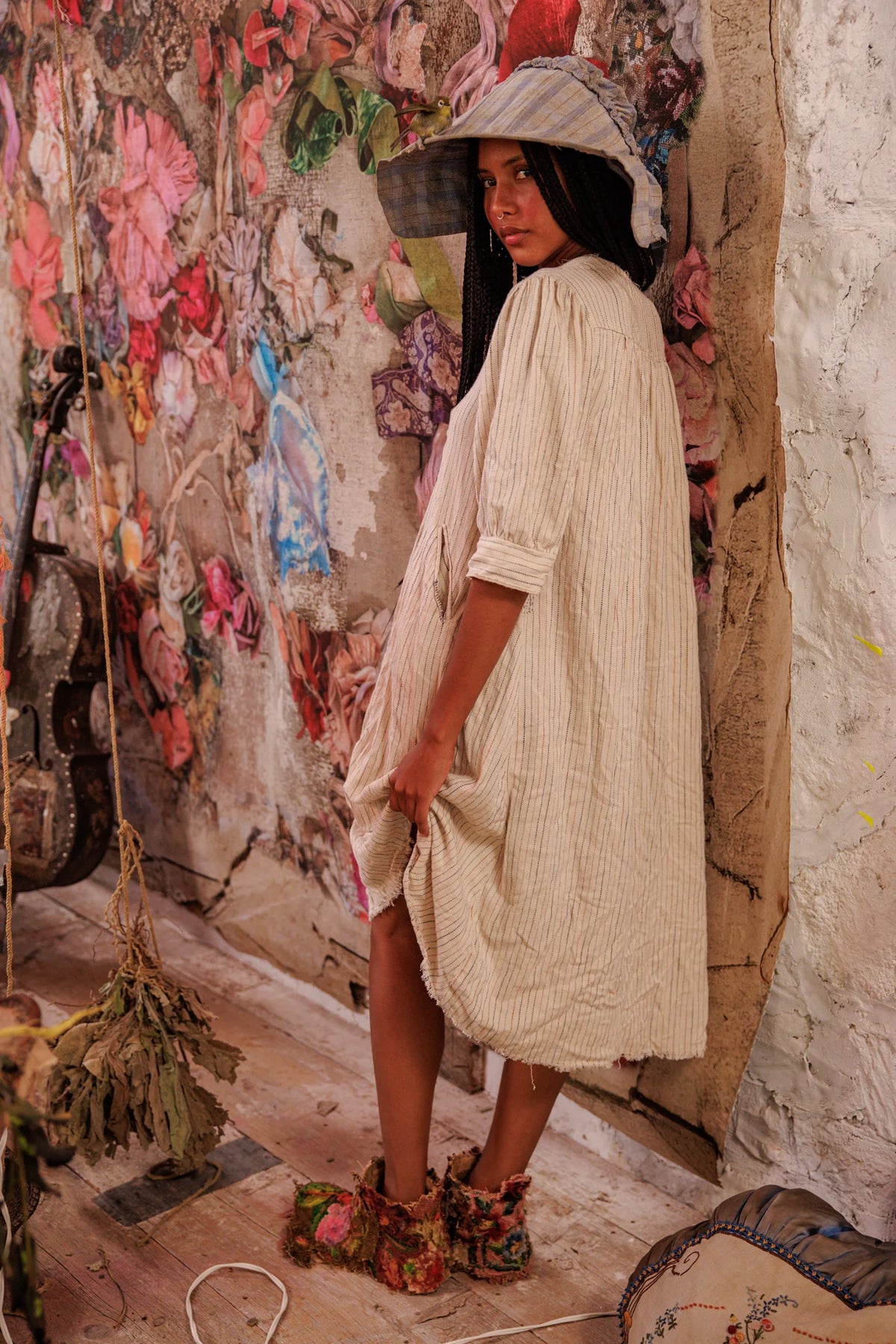 Gewebtes Bibby-Kleid 
